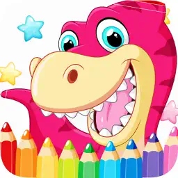 恐龙龙着色书  恐龙绘图，动物涂料与颜料