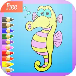 可爱的海洋动物着色书：学画画和绘图容易